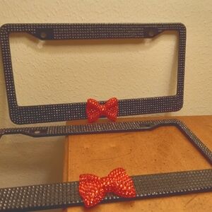 Zento Shiny Bling License Plate Cover Set of Two with Mounting Screws